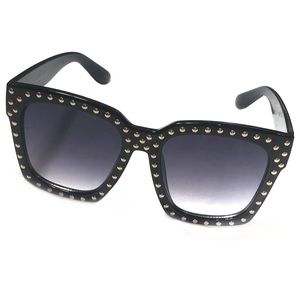 Black Sunglasses with Gold Studs